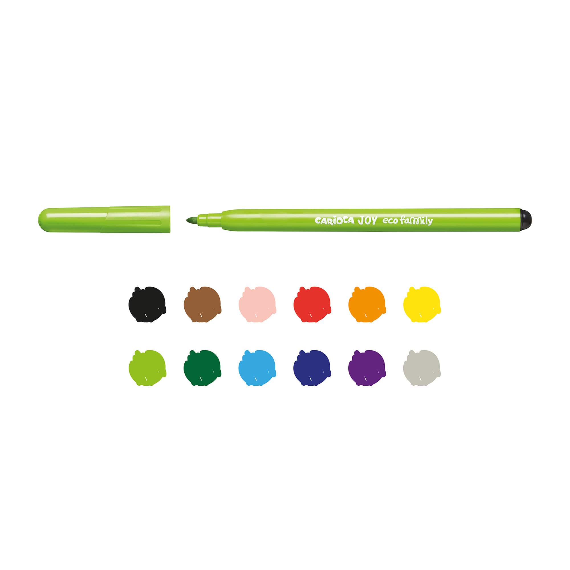 CARIOCA® Eco Family Joy 2.8 mm Fine Tip Washable Felt Tip Pen School Box Set